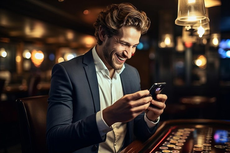 Pengguna mobile membaca panduan kongtoto